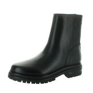 Calvin Klein Womens 7.5 M Black Leather Greg Ankle Heel Boots NIB IO5